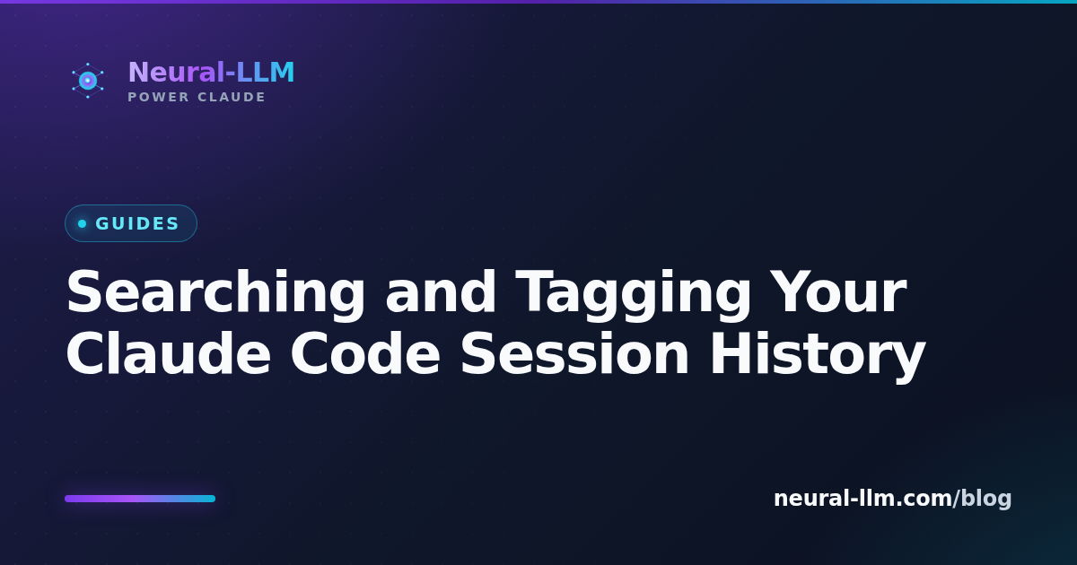Searching Claude Code session history transcripts and tagging them