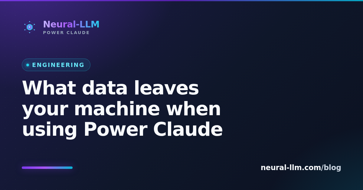 What data leaves your machine when using Power Claude