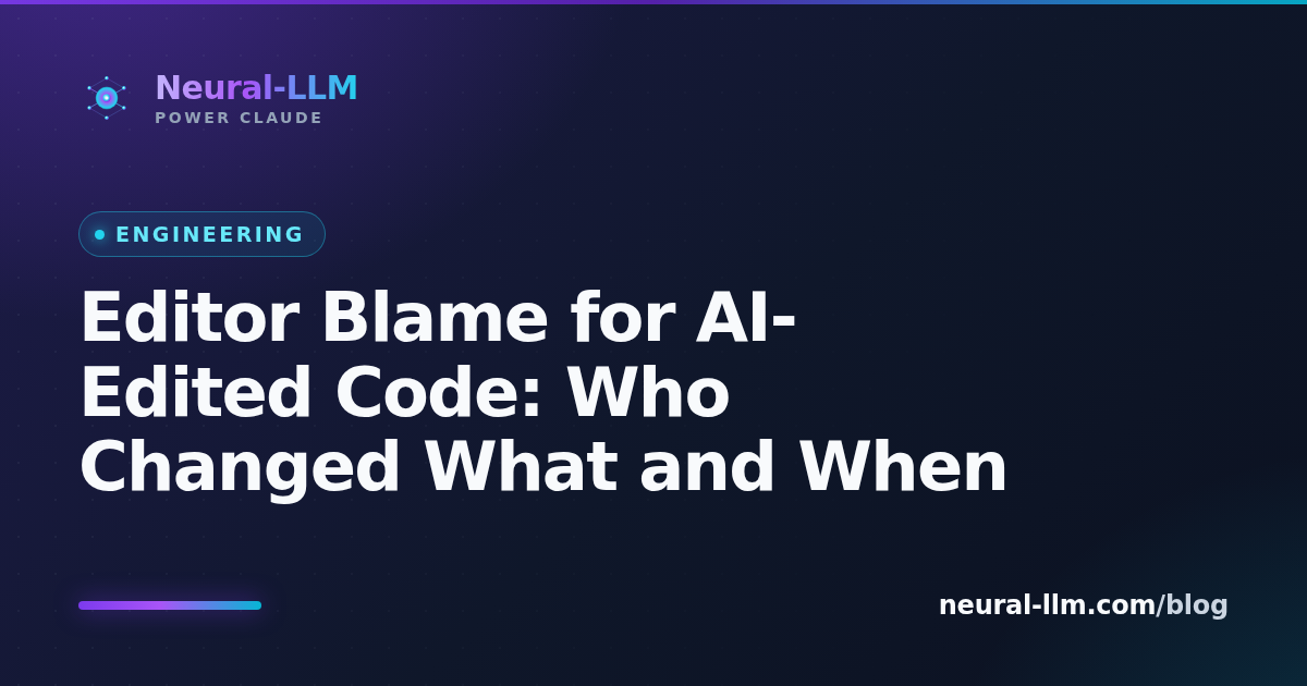 Editor blame annotations for AI-edited code showing per-session attribution