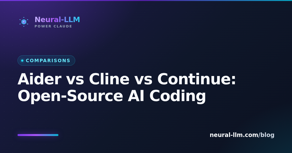 Open-source AI coding tools Aider, Cline, and Continue compared