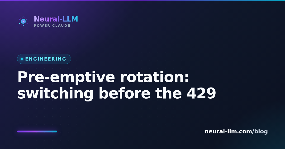 Pre-emptive rotation: switching before the 429