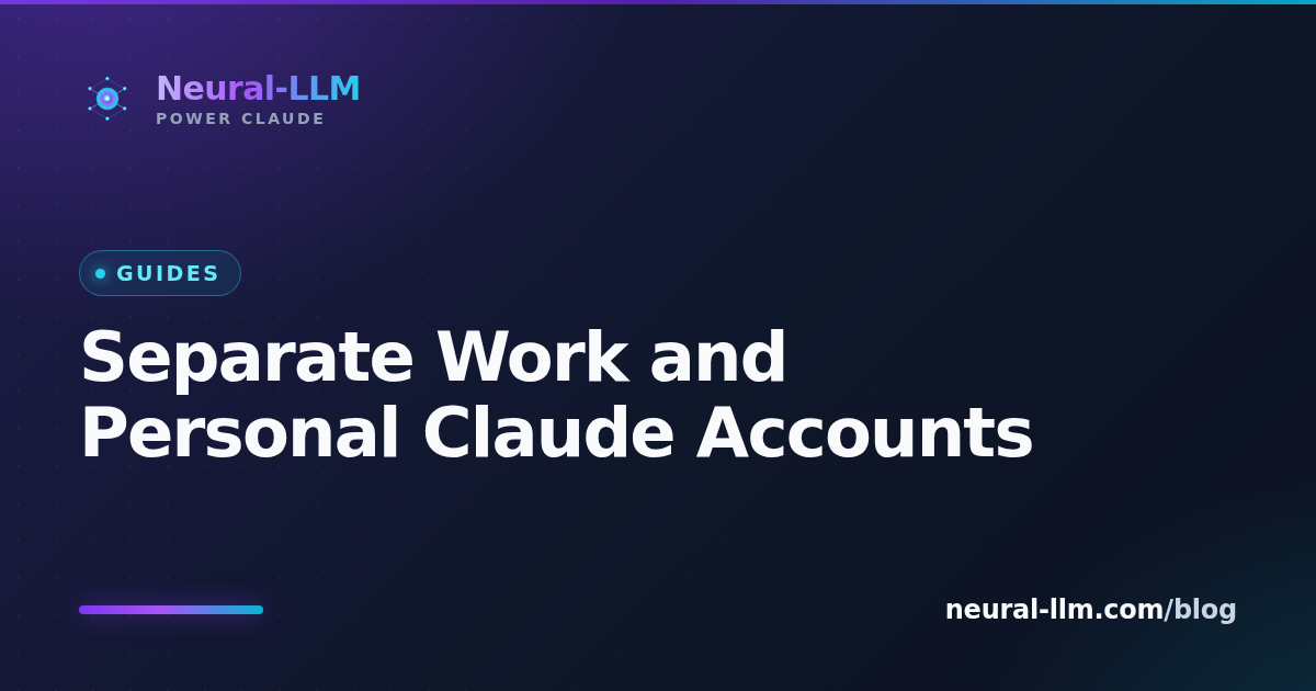 Separate work and personal Claude accounts with named Power Claude groups