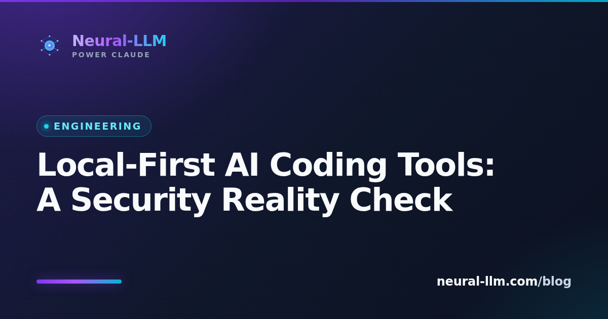 A developer machine with AI coding traffic staying local except for model calls to the provider