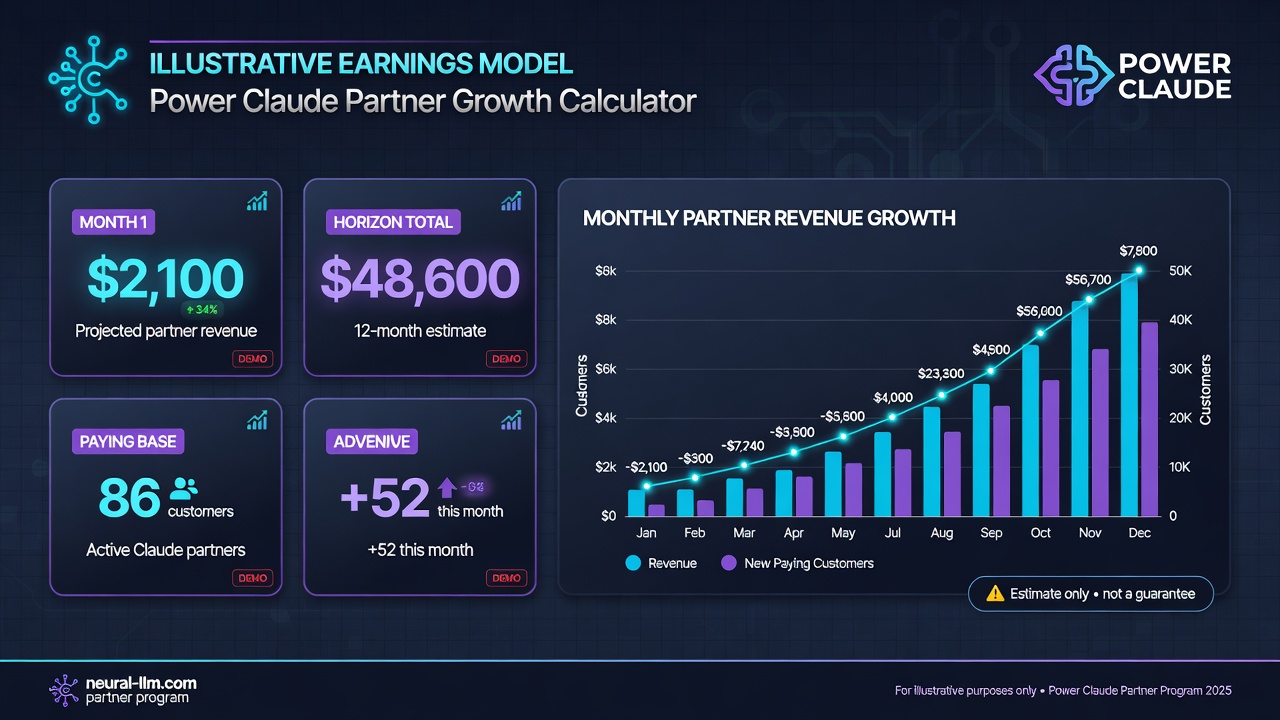 Illustrative partner growth with trial lag then compound